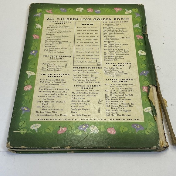 VTG Walt Disney's A Fuzzy Golden Book Bambi 1941 1949 Hardcover Simon Schuster - Picture 7 of 12